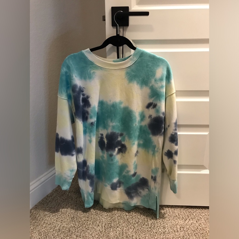 Blue&yellow tie-die sweatshirt